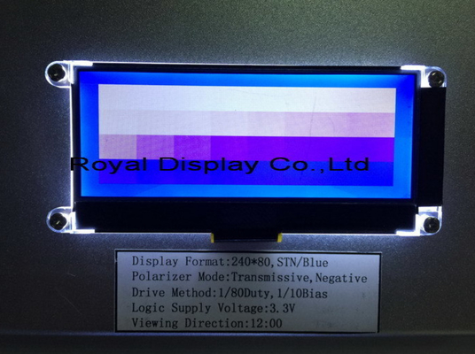 esposizione LCD di 240X80 Dots Graphic Cog Stn FSTN con la lampadina LCD