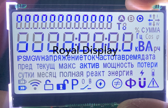 Pannello LCD su ordinazione di TN STN FSTN dell'esposizione dell'affissione a cristalli liquidi di ST7033 IC 7 Sgement per il metro elettronico