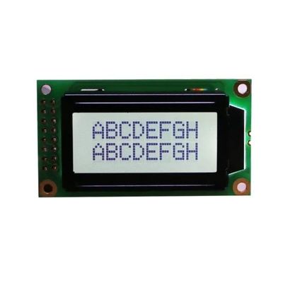 Parola bianca del modulo 8*2 del carattere 0802 della lampadina gialla LCD LCD dello schermo 5V