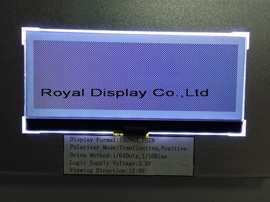 Lampadina bianca LCD su misura del modulo LCD del grafico del DENTE di STN/FSTN 192*64 Dots Size mono