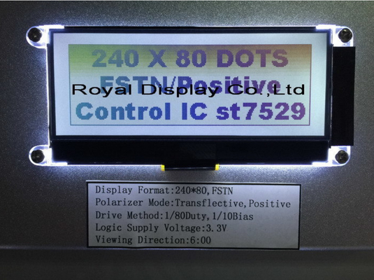 esposizione LCD di 240X80 Dots Graphic Cog Stn FSTN con la lampadina LCD