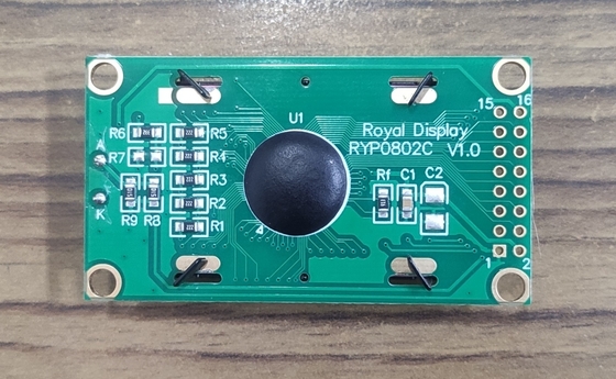 Display LCD monocromo a caratteri positivi 8X2 FSTN con luce nera LED bianca