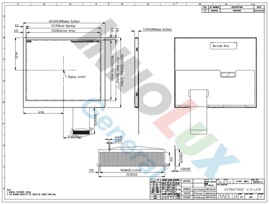 Innolux 5,6 pollici TFT LCD Modulo 640*RGB*480 schermo digitale AT056TN52