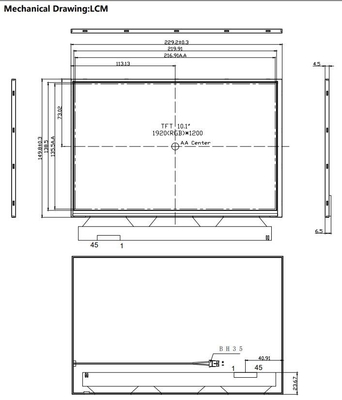 10.1 pollice TFT LCD Modulo 1920*1200 RGB Contrasto elevato 1000nits Display