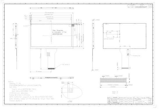 7 pollici INNOLUX TFT LCD Modulo 800*RGB*480 Display Interfaccia digitale