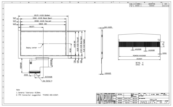 EJ050NA-01G Innolux Modulo LCD TFT da 5 pollici Display 800*RGB*480 RTP opzionale