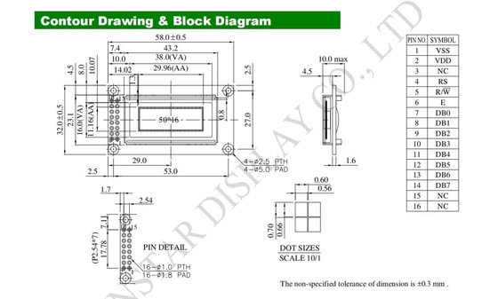 1.26'' Winstar Graphic Monochrome OLED Module WEG005016A 50*16 punti