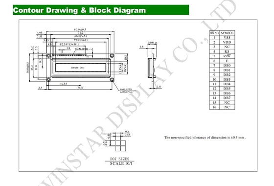 2.4' 100*16 punti Modulo OLED monocromo Display industriale/medico WEG010016A