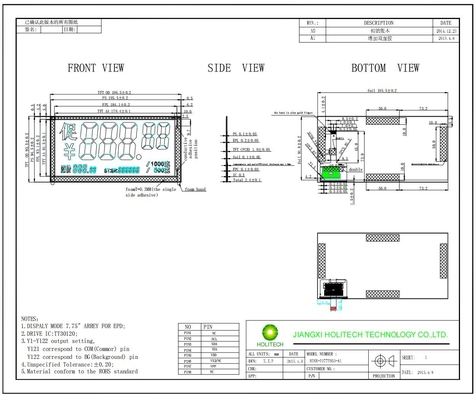 Hink 7.75' EPD Mono Color 3.0V con Tt30120 Display in carta elettronica 120 Segmento