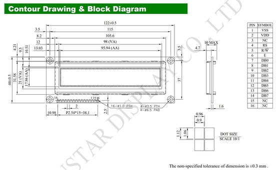 Modulo LCD OLED 3.84'' 100*16 Grafica Super Wide Temperature 5.0v Winstar Sostituire
