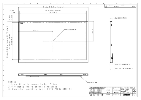 Modulo LCD TFT da 9' INNOLUX 1280*RGB*720 DJ090IA-01A Display originale per auto a temperatura ampia