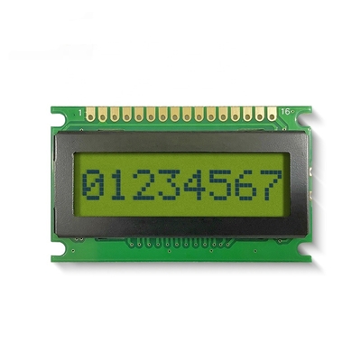 Modulo LCD da 8*1 caratteri 6H STN Temperatura positiva ampia giallo-verde con display industriale retroilluminato