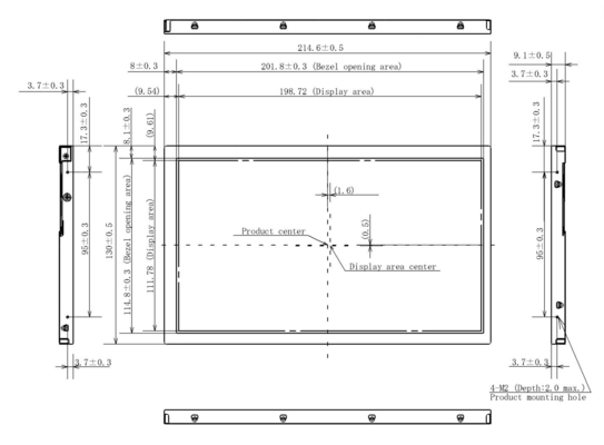 9.0' 1920*1080 TFT LVDS Tianma Modulo LCD ad alta contrasto ad alta temperatura