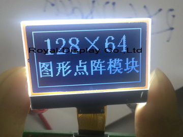 Schermo LCD industriale negativo blu del modulo dell'affissione a cristalli liquidi del DENTE di 12864 Stn Transmissive