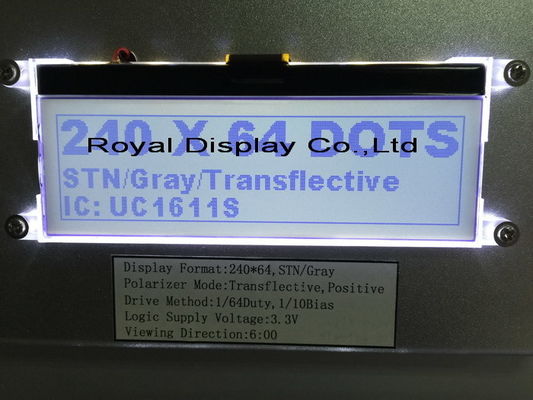 Modulo LCD monocromatico positivo di Stn del modulo LCD dell'esposizione del grafico di 240X64 su misura prezzo franco fabbrica cinese FSTN