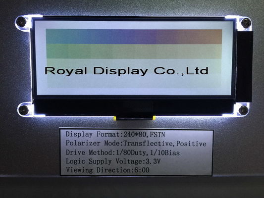 Esposizione LCD di FSTN/Stn 240X80 del dente positivo su ordinazione del PUNTO 3.3V Transflective ST7529