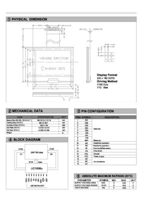 Modulo grafico dell'affissione a cristalli liquidi del DENTE FSTN STN di FSTN 240X160 Stn con l'affissione a cristalli liquidi UC1611S grigio FPC della lampadina