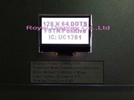 esposizione LCD positiva Stn Gray For Medical Equipment del DENTE 3V di 128x64 FSTN mono