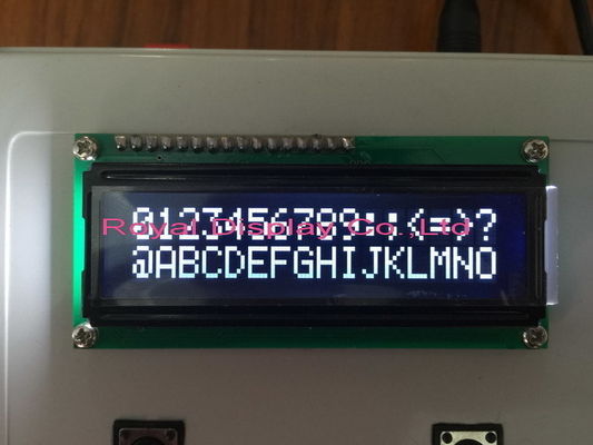 Modulo LCD dell'esposizione del piccolo della PANNOCCHIA 16X2 del carattere dell'interfaccia parallela di Yg dello schermo DENTE bianco della lampadina
