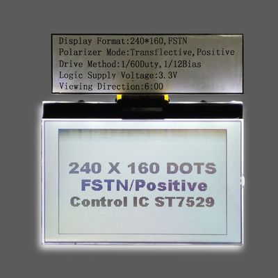 Modulo parallelo LCD grigio dell'esposizione dell'affissione a cristalli liquidi dell'esposizione FFC di Stn 240X160 Dots Graphic