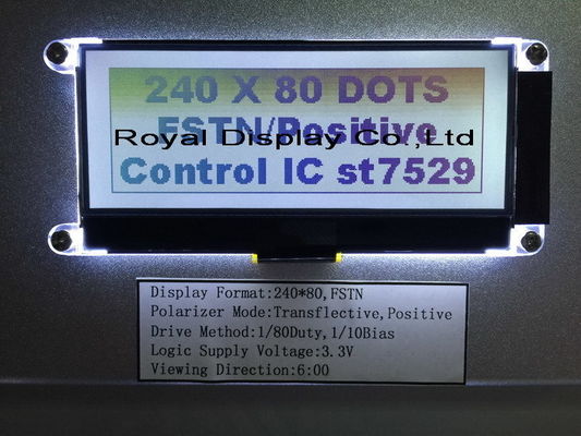 parallelo LCD di FStn FPC dell'esposizione di IC St7529 Transflective del dente 240X80