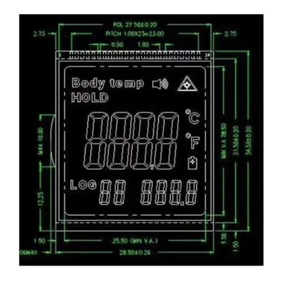 Modulo positivo 3V RYD2119TM-01 di LCD del DENTE di FPC FSTN Tn per il termometro infrarosso