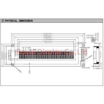 MCU 8 Bit 24X2 Character LCD Screen COB LCM RYP2402A LED Backlight