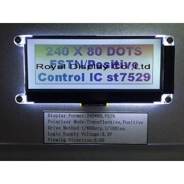 Lampadina positiva di FSTN 240x80 Dots Matrix Lcd Module Amber LED