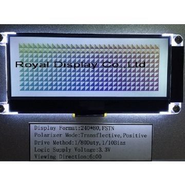 Lampadina positiva di FSTN 240x80 Dots Matrix Lcd Module Amber LED