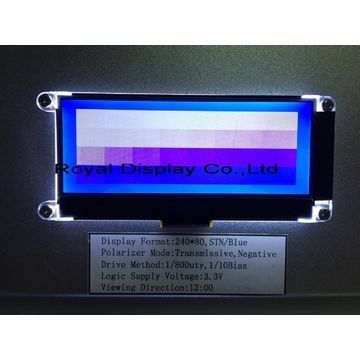 Lampadina positiva di FSTN 240x80 Dots Matrix Lcd Module Amber LED