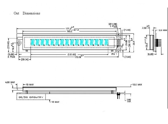 16 linea Transmissive grafica del dispositivo 16L101ss5 FSTN delle cifre VFD 1 per Samsung