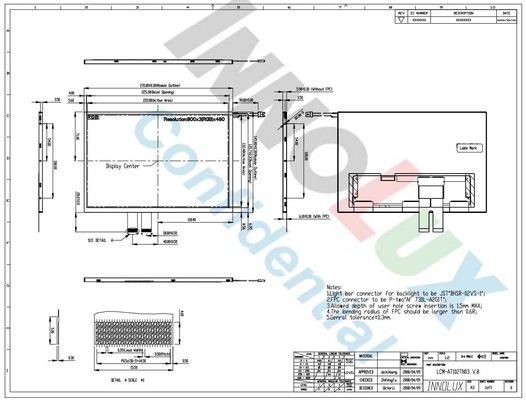 10.2 pollici INNOLUX LCD Modulo AT102TN03 V.8 800*3RGB*480 Display