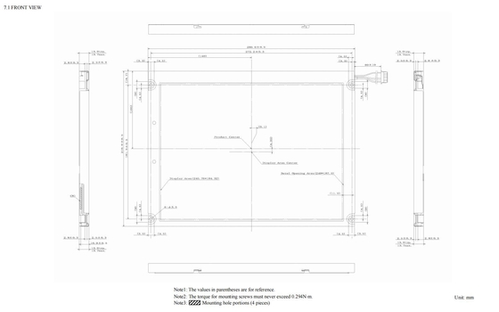 12.1'' TFT LCD Modulo 1024*768 RGB NEC 600:1 LVDS Interfaccia Industrial Display