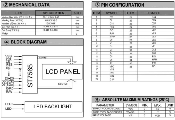 128*64 Modulo grafico LCD FPC Interfaccia ST7565 Display industriale a larga temperatura 3.3v