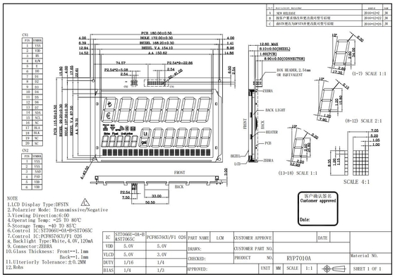 Modulo LCD DFSTN a trasmissione negativa per distributori di carburante a gamma di temperatura super ampia