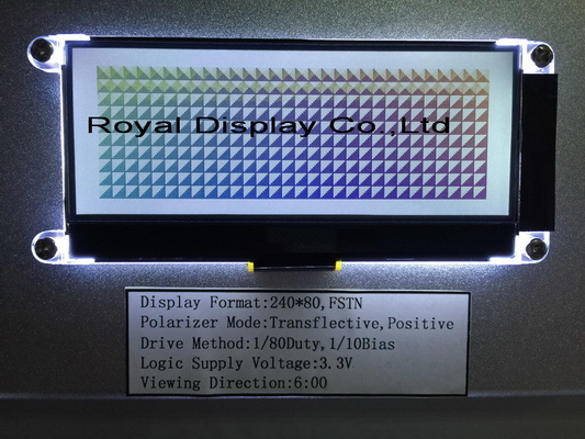 240*80 Modulo LCD grafico FSTN 6H Super Wide Temperature Industrial Display Basso MOQ