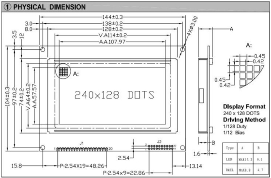 240*128 Modulo LCD grafico FSTN con PCB T6963C display industriale ad alta temperatura