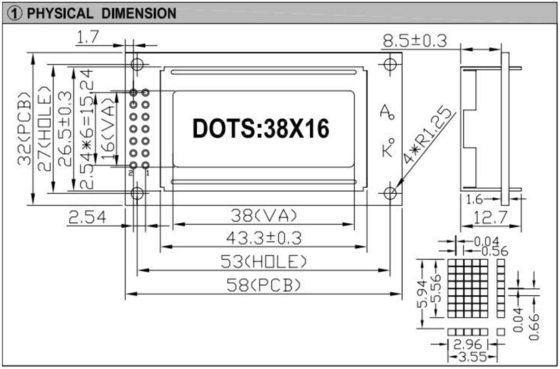 38*16 caratteri FSTN LCD Module St7066 con retroilluminazione PCB Wide Temperature Industrial Display