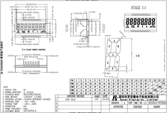 personalizzare TN monocromo 6H riflettente positivo display industriale modulo LCD a basso costo