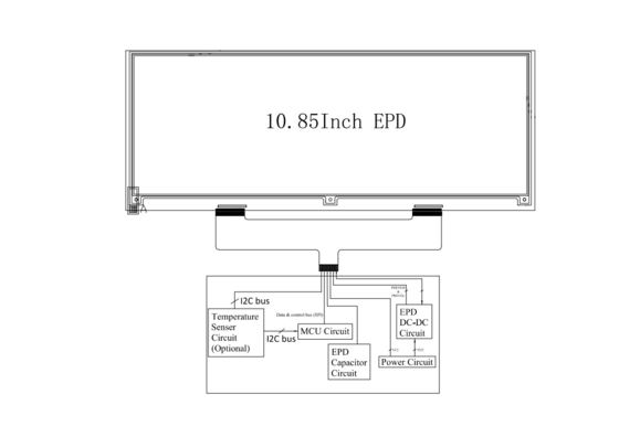 10.85'' 4 colore BWRY Display carta elettronica 1360*480 alto contrasto EPD DKE