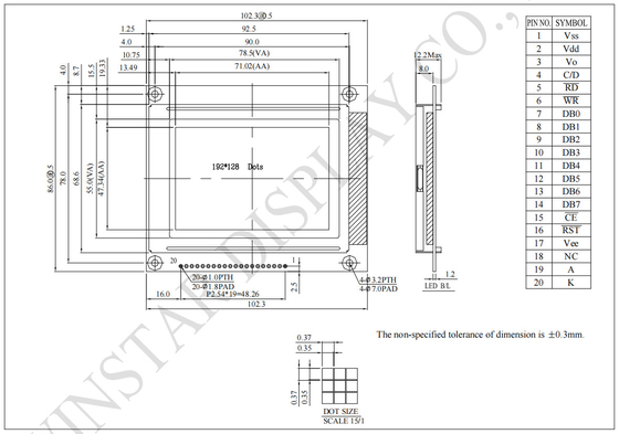 192*128 temperatura grafica ampia Winstar sostituire RA6963 IC LCD Modulo