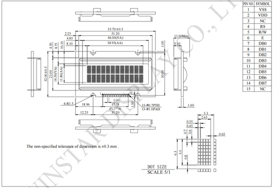 1.6' 12*2 caratteri monocromo OLED LCD Modulo Winstar Sostituire