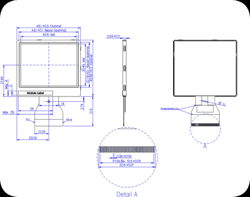2.0'' LTPS Modulo LCD trasmettitore RGB 640*240