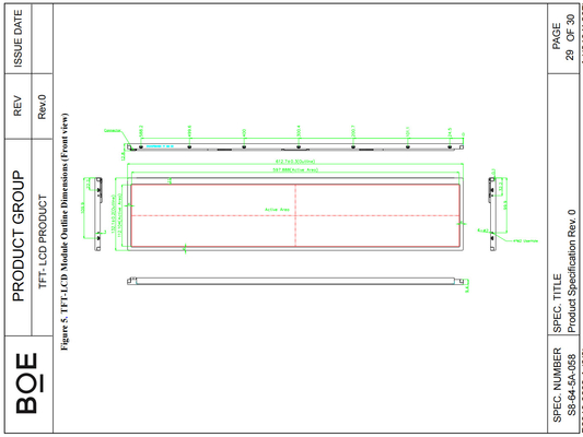 24' BOE 1920RGB*360 Bar Modulo LCD TFT ad alto contrasto