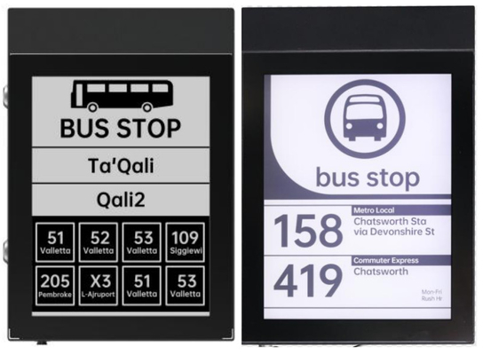 13.3'' monocromo E-paper display bus stop sign supporto personalizzazione