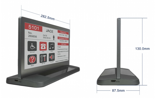 10.85'' 3 colori alimentati a energia solare 1360*480 e-ink display nameplate scrivania