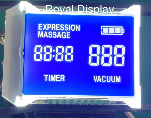 Esposizione LCD del grafico monocromatico negativo blu di segmento di STN con la lampadina bianca