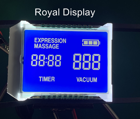 Esposizione LCD del grafico monocromatico negativo blu di segmento di STN con la lampadina bianca