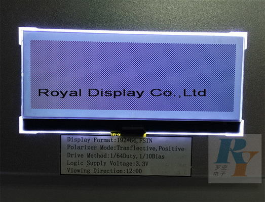 modulo LCD del dente monocromatico LCD positivo dell'esposizione del grafico di 192X64dots FSTN